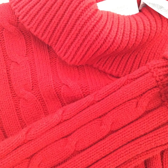 Vintage Liz Claiborne sweater red, cable knit, cowl neck, pe… - Picture 3 of 3